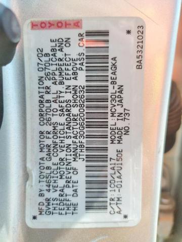 Photo 10 from auction – 2002 LEXUS ES 300 with VIN JTHBF30G620082632