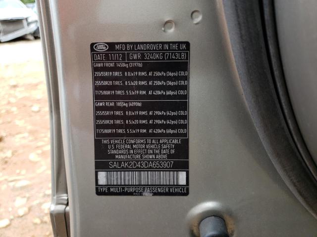 Photo 10 from auction – 2013 LAND ROVER LR4 HSE LU with VIN SALAK2D43DA653907