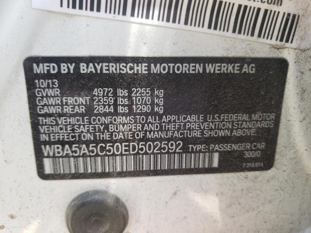 Photo 10 from auction – 2014 BMW 528 I with VIN WBA5A5C50ED502592