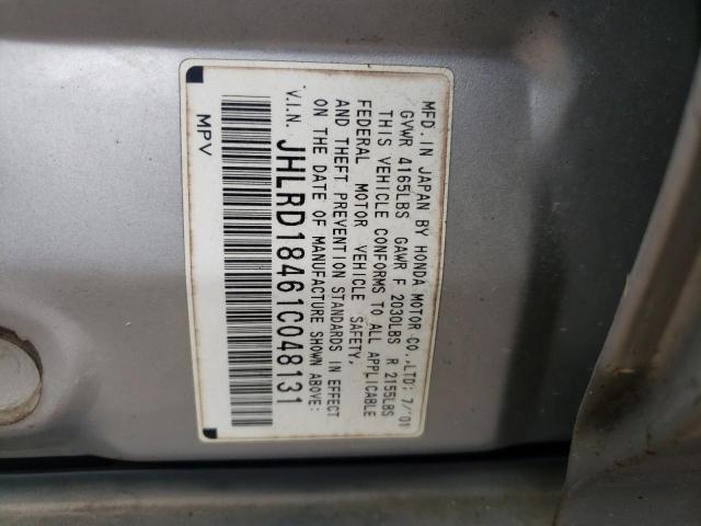 HONDA CR-V LX 2001 with VIN JHLRD18461C048131 - Photo from auction