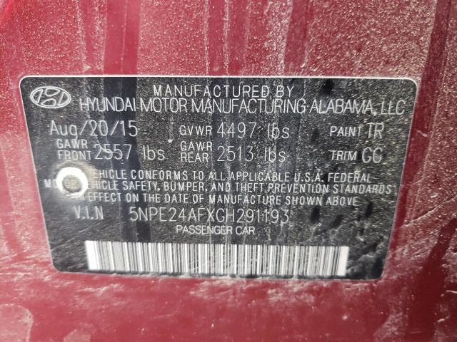 HYUNDAI SONATA SE 2016 with VIN 5NPE24AFXGH291193 - Photo from auction