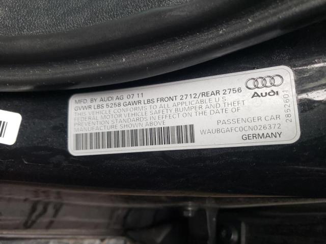 Photo 10 from auction – 2012 AUDI A6 with VIN WAUBGAFC0CN026372