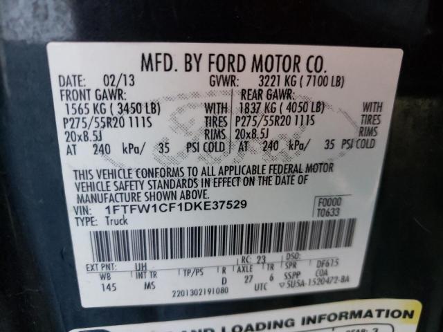 Photo 10 from auction – 2013 FORD F150 SUPER with VIN 1FTFW1CF1DKE37529