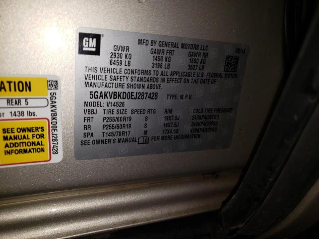 Photo 10 from auction – 2014 BUICK ENCLAVE with VIN 5GAKVBKD0EJ287428