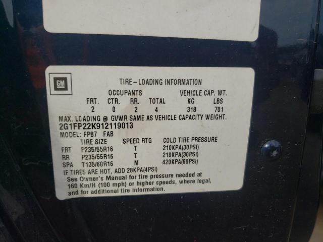 Photo 10 from auction – 2001 CHEVROLET CAMARO with VIN 2G1FP22K912119013