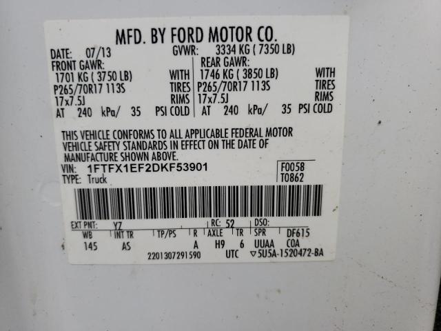 Photo 10 from auction – 2013 FORD F150 SUPER with VIN 1FTFX1EF2DKF53901