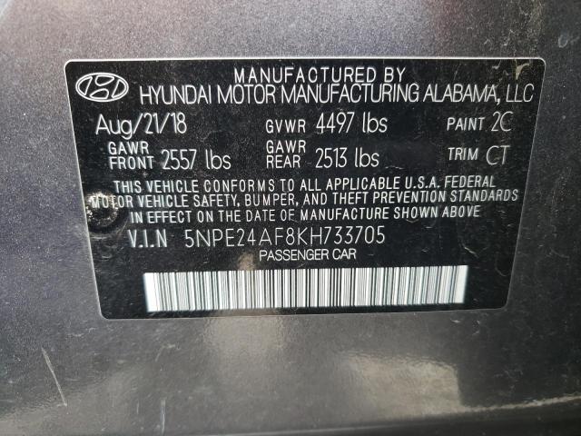 Photo 10 from auction – 2019 HYUNDAI SONATA SE with VIN 5NPE24AF8KH733705