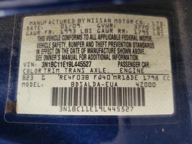 Photo 10 from auction – 2009 NISSAN VERSA S with VIN 3N1BC11E19L445527