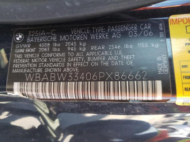 Photo 10 from auction – 2006 BMW 325 CI with VIN WBABW33406PX86662