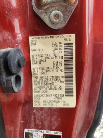Photo 10 from auction – 2017 NISSAN FRONTIER S with VIN 1N6BD0CT2HN740258