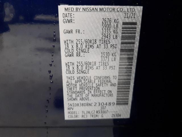 Photo 10 from auction – 2022 NISSAN PATHFINDER with VIN 5N1DR3BD8NC230489