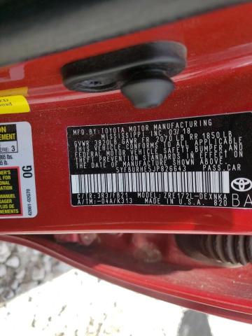 Photo 10 from auction – 2018 TOYOTA COROLLA L with VIN 5YFBURHE5JP826643