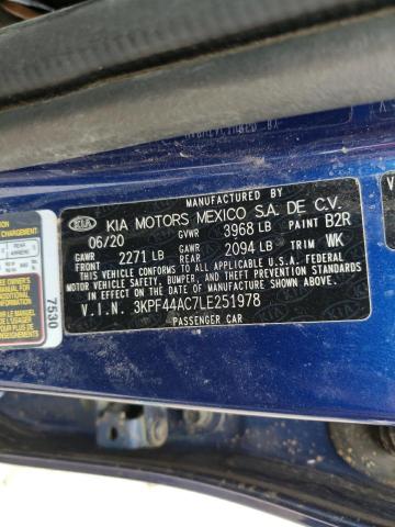 Photo 10 from auction – 2020 KIA FORTE GT with VIN 3KPF44AC7LE251978