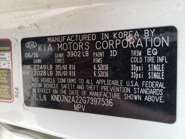 Photo 10 from auction – 2016 KIA SOUL with VIN KNDJN2A22G7397536