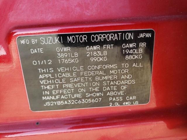 Photo 10 from auction – 2012 SUZUKI SX4 with VIN JS2YB5A32C6305607