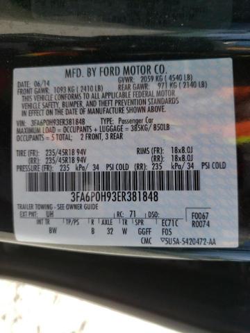 Photo 10 from auction – 2014 FORD FUSION SE with VIN 3FA6P0H93ER381848