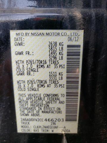 Photo 10 from auction – 2012 NISSAN FRONTIER S with VIN 1N6AD0FV2CC466203