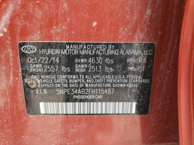 Photo 10 from auction – 2015 HYUNDAI SONATA with VIN 5NPE34AB2FH115487
