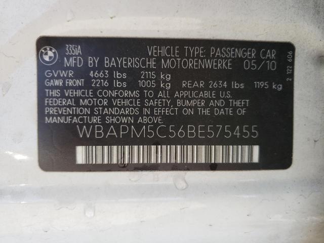 Photo 10 from auction – 2011 BMW 335 I with VIN WBAPM5C56BE575455