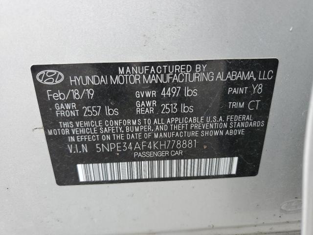 Photo 10 from auction – 2019 HYUNDAI SONATA LIM with VIN 5NPE34AF4KH778881