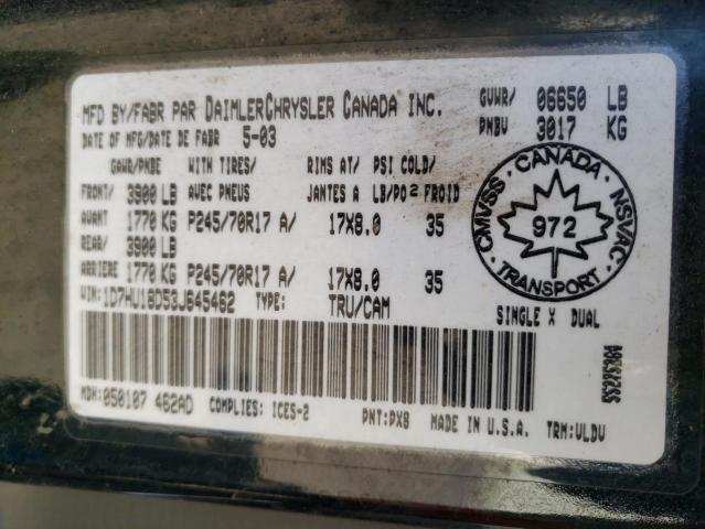 Photo 10 from auction – 2003 DODGE RAM 1500 S with VIN 1D7HU18D53J645462