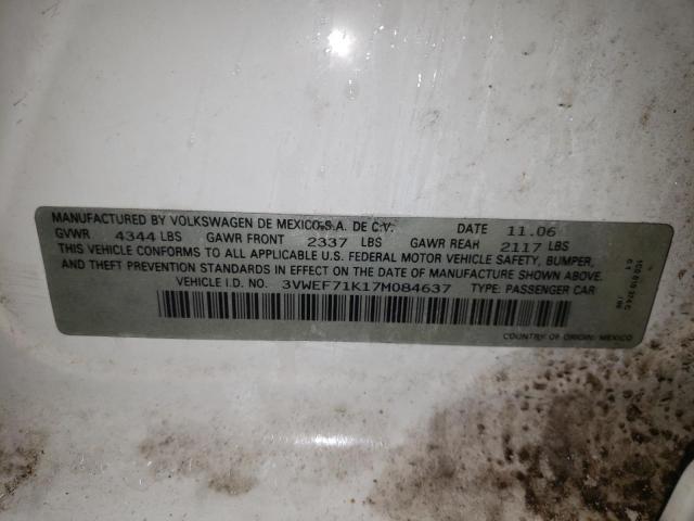 Photo 10 from auction – 2007 VOLKSWAGEN JETTA WOLF with VIN 3VWEF71K17M084637