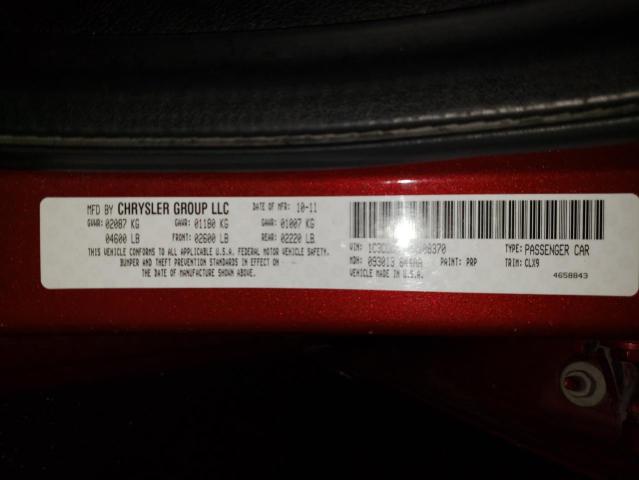 Photo 10 from auction – 2012 CHRYSLER 200 LIMITE with VIN 1C3CCBCB0CN108370