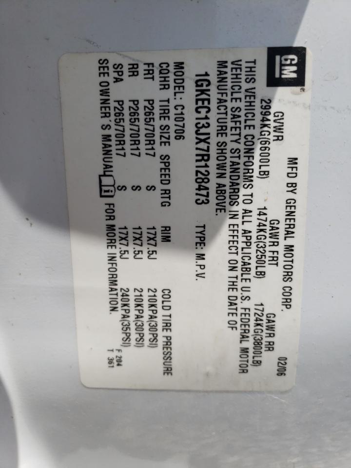 Photo 10 from auction – 2007 GMC YUKON with VIN 1GKEC13JX7R128473