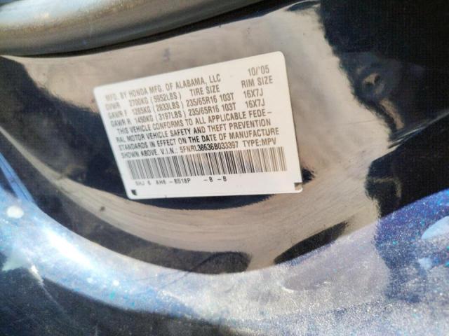 Photo 10 from auction – 2006 HONDA ODYSSEY EX with VIN 5FNRL38636B033397