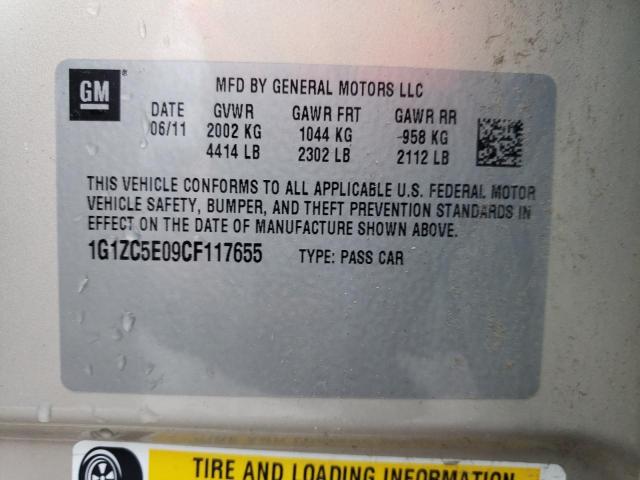 Photo 10 from auction – 2012 CHEVROLET MALIBU 1LT with VIN 1G1ZC5E09CF117655