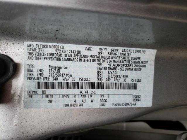 Photo 10 from auction – 2014 FORD FOCUS SE with VIN 1FADP3F22EL205600