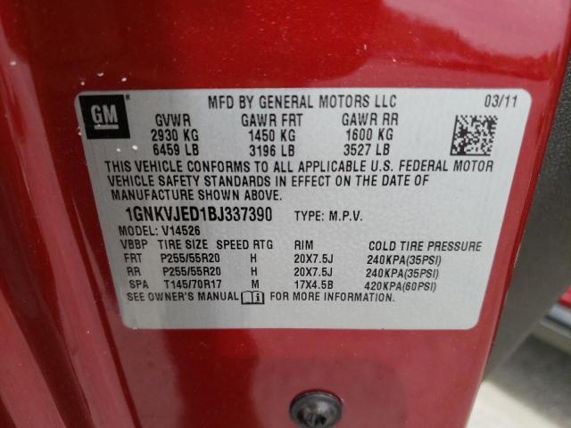 Photo 10 from auction – 2011 CHEVROLET TRAVERSE with VIN 1GNKVJED1BJ337390
