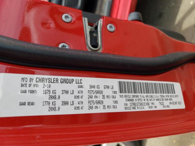 Photo 10 from auction – 2010 DODGE RAM 1500 with VIN 1D7RB1GT5AS121450