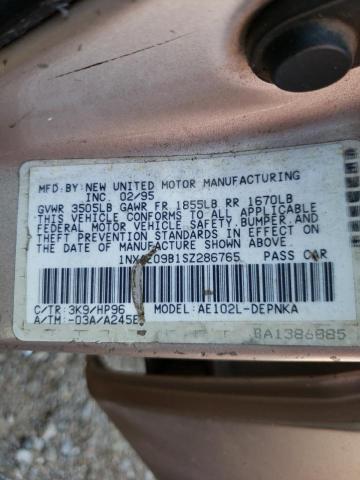 Photo 10 from auction – 1995 TOYOTA COROLLA with VIN 1NXAE09B1SZ286765
