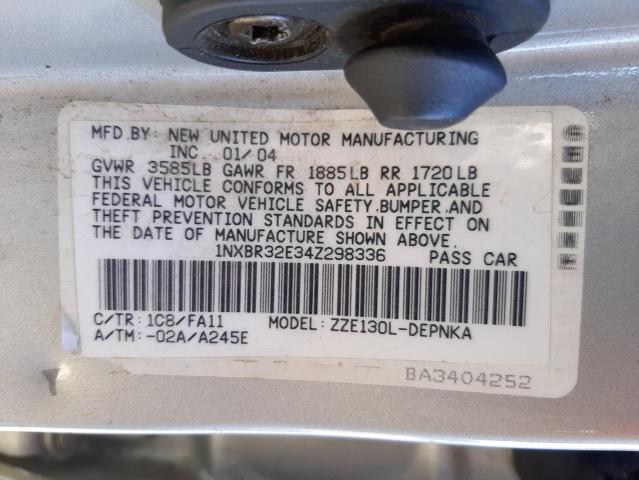 Photo 10 from auction – 2004 TOYOTA COROLLA with VIN 1NXBR32E34Z298336