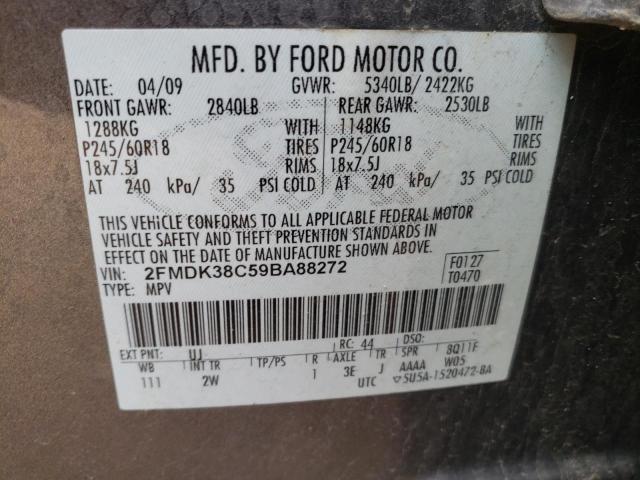 Photo 10 from auction – 2009 FORD EDGE SEL with VIN 2FMDK38C59BA88272