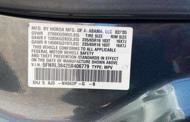 Photo 10 from auction – 2005 HONDA ODYSSEY EX with VIN 5FNRL38425B406779