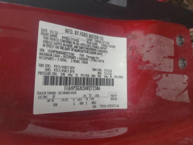 Photo 10 from auction – 2010 FORD FOCUS SES with VIN 1FAHP3GN2AW272586