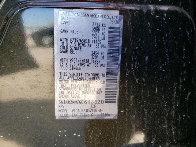 Photo 10 from auction – 2016 NISSAN PATHFINDER with VIN 5N1AR2MN7GC638620
