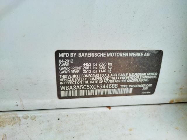 Photo 10 from auction – 2012 BMW 328 I with VIN WBA3A5C5XCF344688