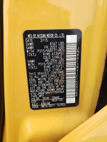Photo 10 from auction – 2015 NISSAN JUKE S with VIN JN8AF5MV1FT559364