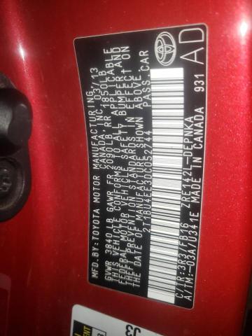 Photo 10 from auction – 2013 TOYOTA COROLLA BA with VIN 2T1BU4EE3DC052744