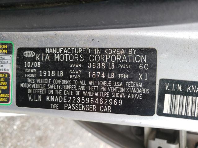 Photo 10 from auction – 2009 KIA RIO BASE with VIN KNADE223596462969