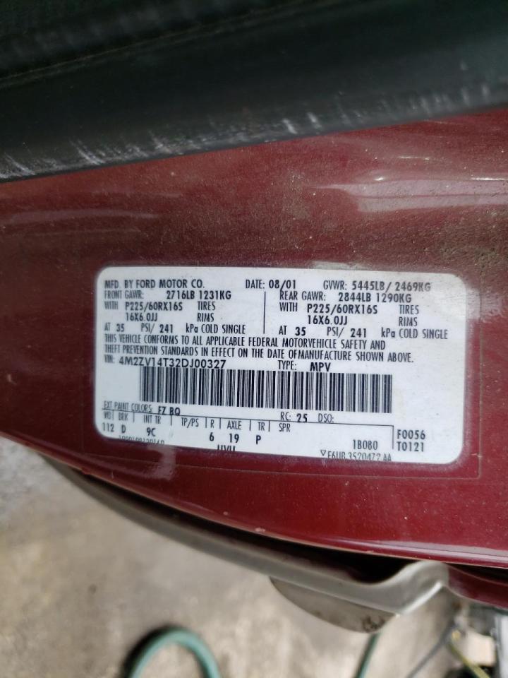 Photo 10 from auction – 2002 MERCURY VILLAGER E with VIN 4M2ZV14T32DJ00327