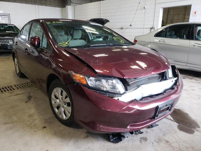 HONDA CIVIC LX 2012 with VIN 19XFB2F51CE099362 - Photo from auction