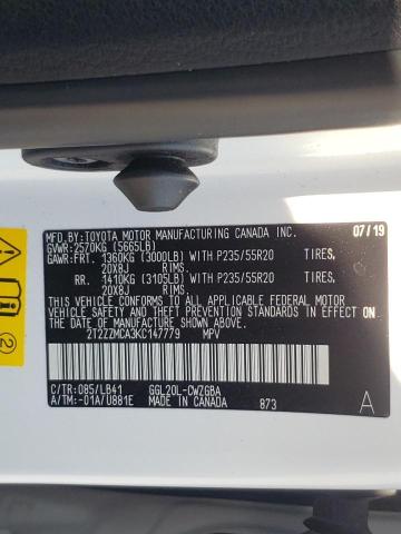 Photo 10 from auction – 2019 LEXUS RX 350 BAS with VIN 2T2ZZMCA3KC147779