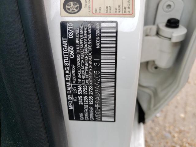 Photo 10 from auction – 2010 MERCEDES-BENZ E 550 4MAT with VIN WDDHF9AB9AA205131