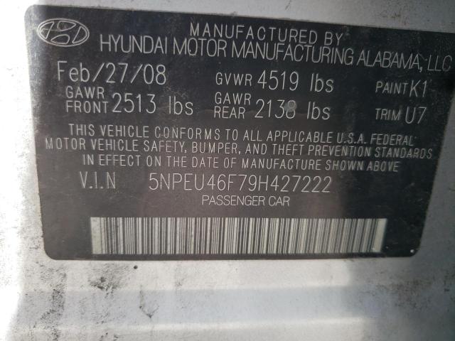 Photo 10 from auction – 2009 HYUNDAI SONATA with VIN 5NPEU46F79H427222