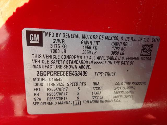 Photo 10 from auction – 2014 CHEVROLET silverado with VIN 3GCPCREC6EG453409