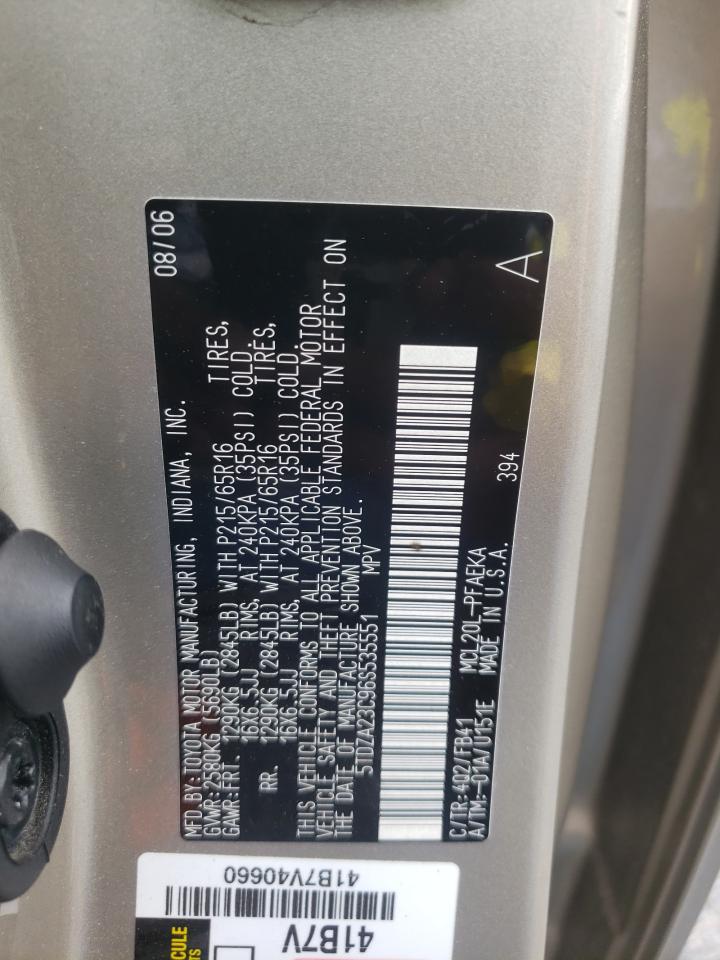Photo 10 from auction – 2006 TOYOTA SIENNA CE with VIN 5TDZA23C96S535551